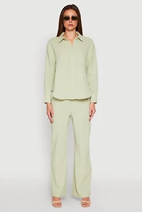 Womens Gauze Knit Pants, L