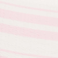Striped Textured Knit Side Slit Midi Skirt