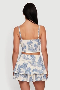 Toile de Jouy Bustier Crop Top