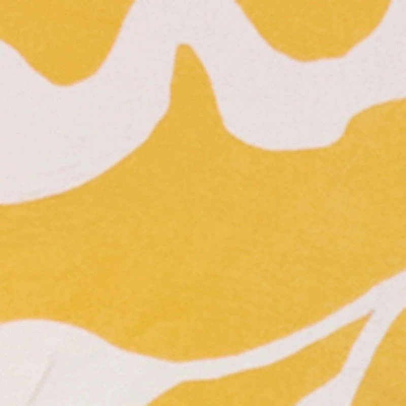 Abstract Floral Crepe Knit Cropped Smocked Waist Top