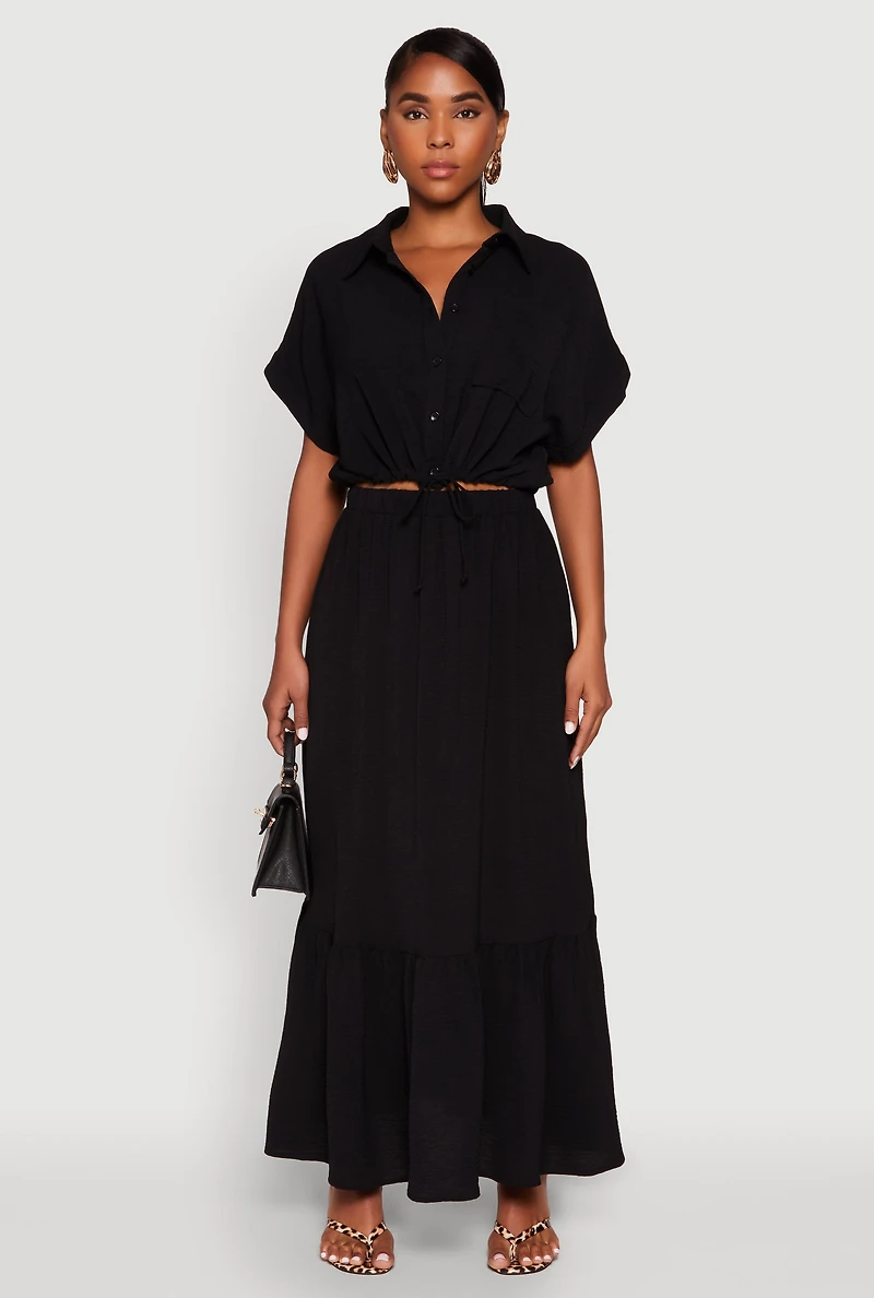 Airy High Waisted Tiered Skirt