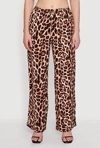 Leopard Print Wide Leg Pants