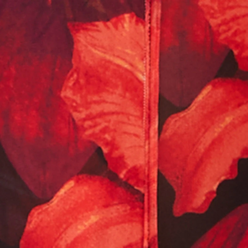 Mid Rise Floral Print Mesh Pants