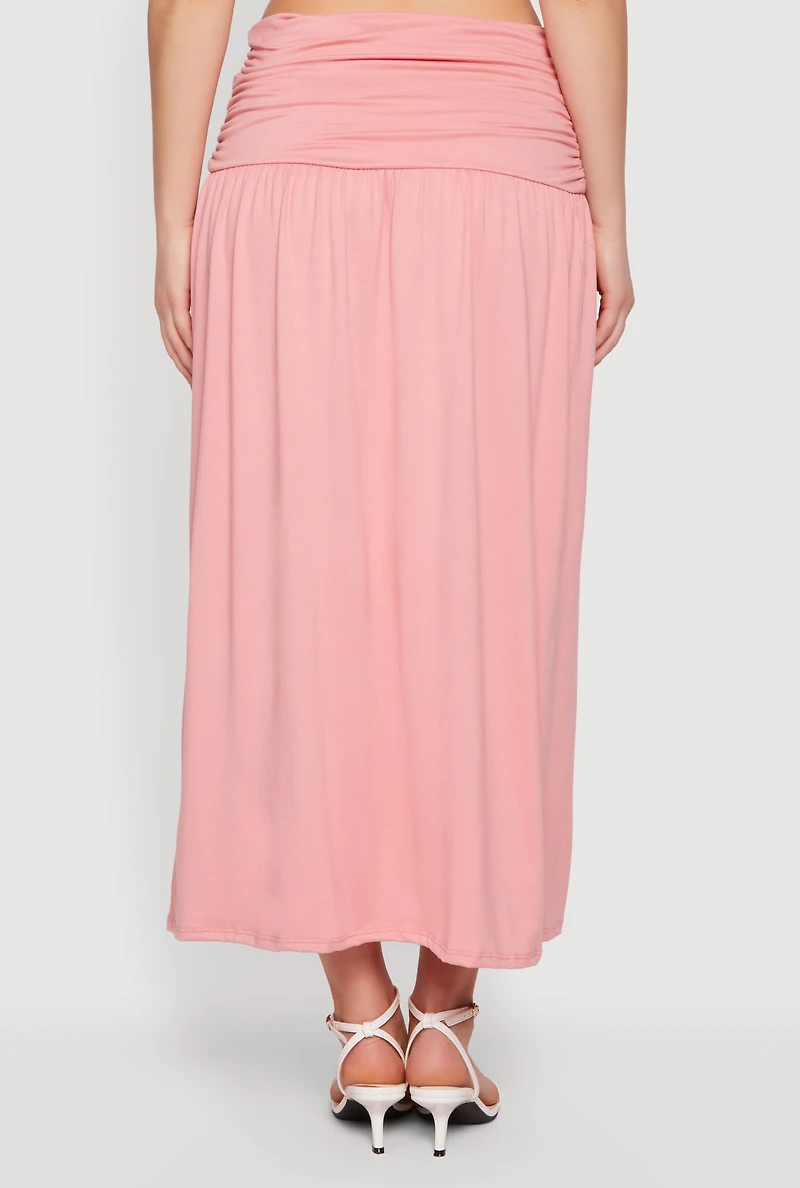 Metallic Starfish Side Slit Maxi Skirt