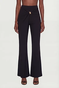Metallic Detail Asymmetrical Overlay Pants