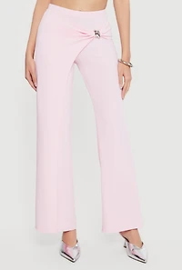 Metallic Detail Asymmetrical Overlay Pants