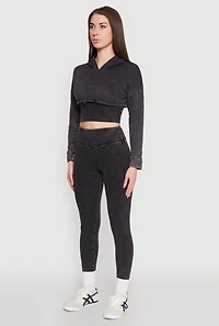 Mineral Wash Hooded Crop Top