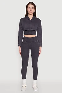 Mineral Wash Hooded Crop Top