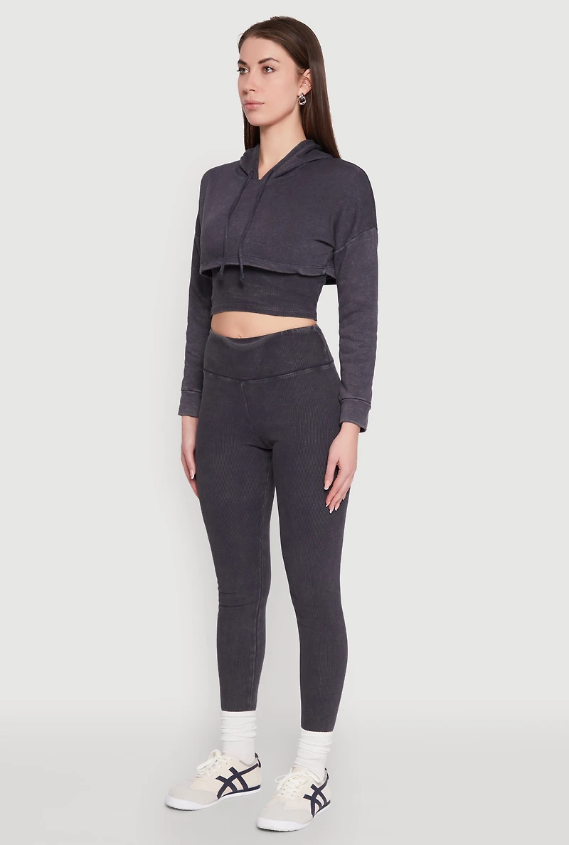 Mineral Wash Hooded Crop Top