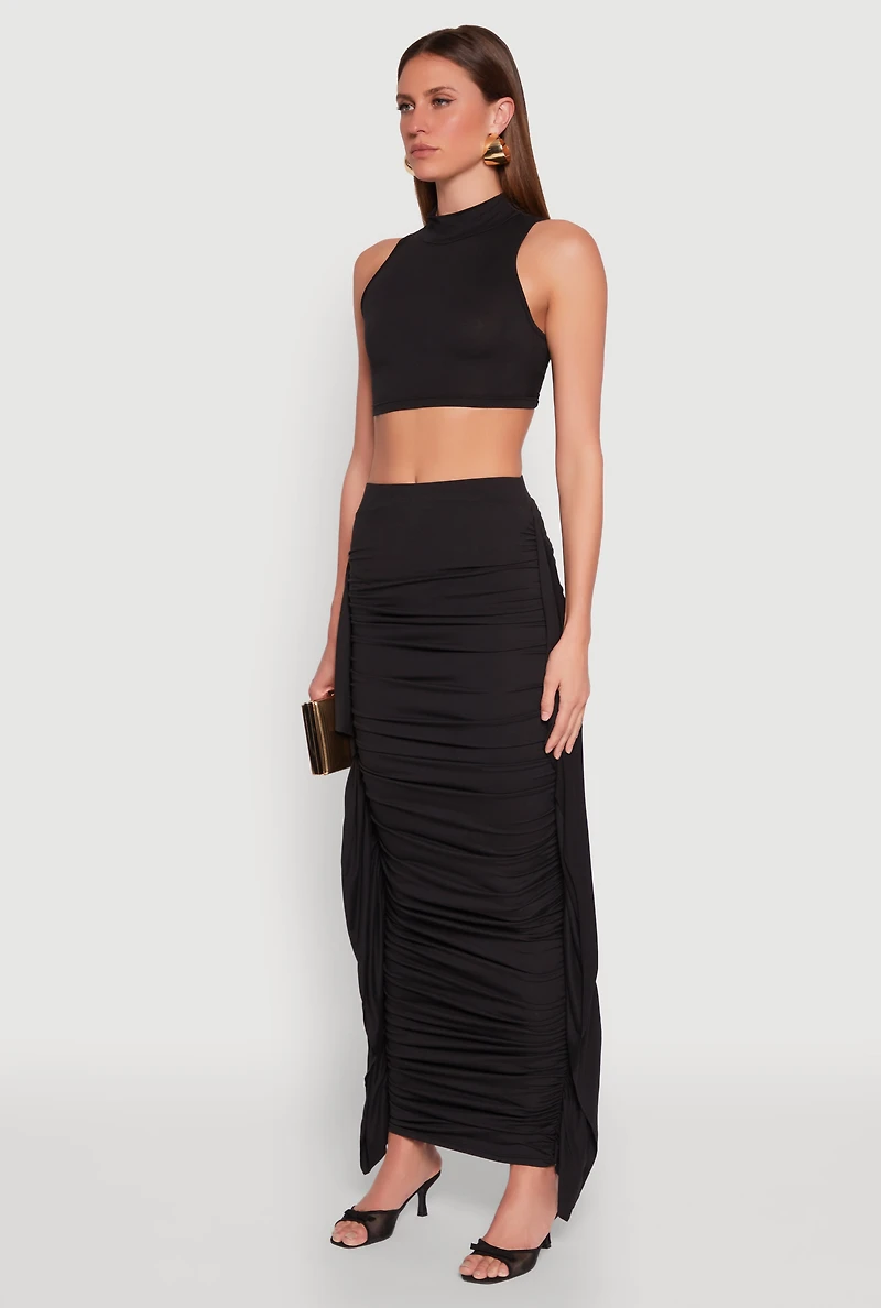 Womens Cut Out Tie Back Sleeveless Crop Top, L