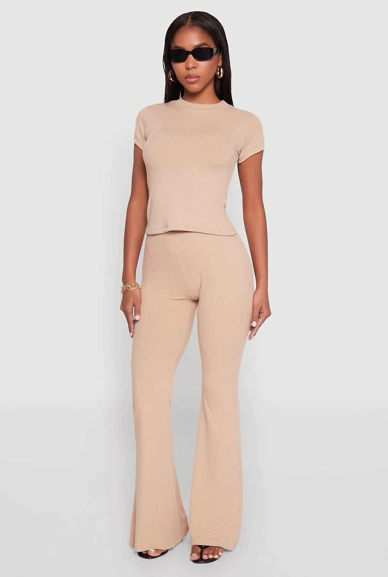 Short Sleeve Rib Knit Tee