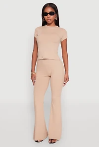 Short Sleeve Rib Knit Tee