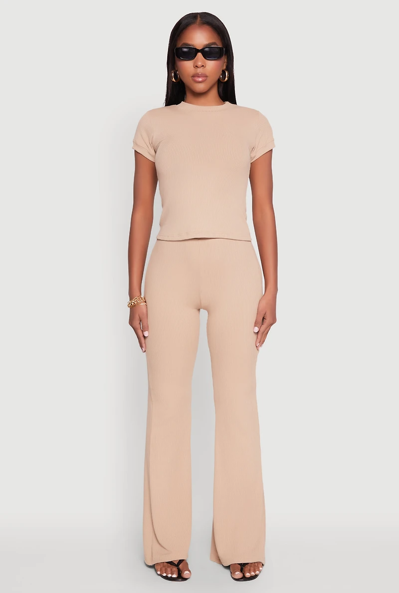 Short Sleeve Rib Knit Tee