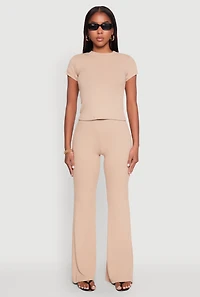 Short Sleeve Rib Knit Tee