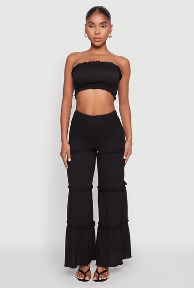 Tiered Ruffle Palazzo Pants