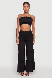 Tiered Ruffle Palazzo Pants