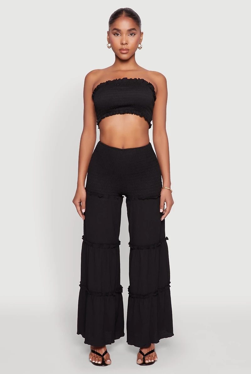 Tiered Ruffle Palazzo Pants