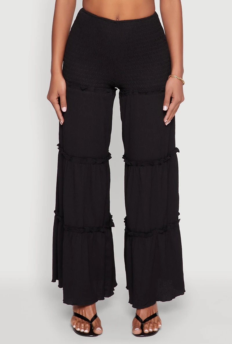 Tiered Ruffle Palazzo Pants