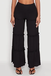 Tiered Ruffle Palazzo Pants