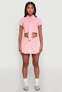 Mineral Wash Ruched Skort