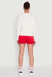 Womens New York Graphic Sweatshirt and Sweatshorts with Socks Set, Multi, Size S
