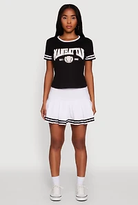 Womens Varsity Stripe Manhattan Graphic Tee,