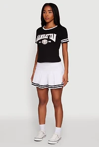 Womens Varsity Stripe Manhattan Graphic Tee,