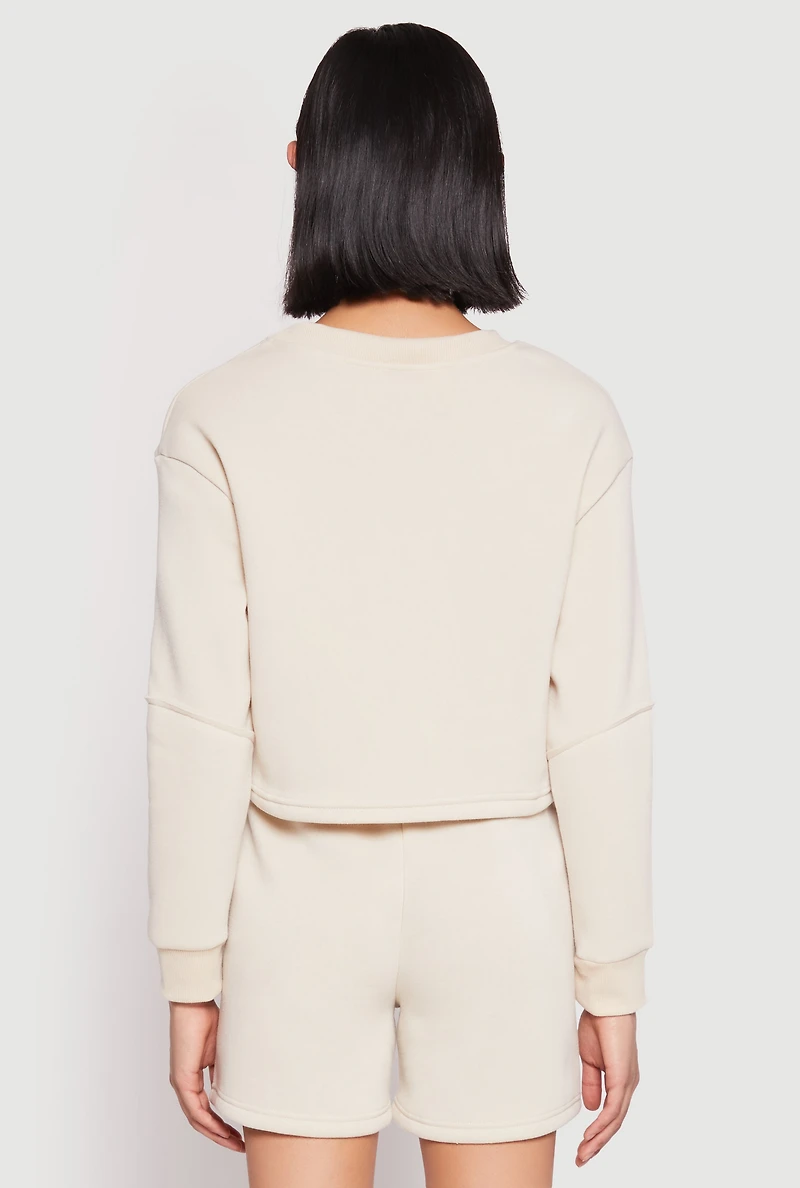 Womens New York Athletic Dept Sweatshirt, Beige, Size XL