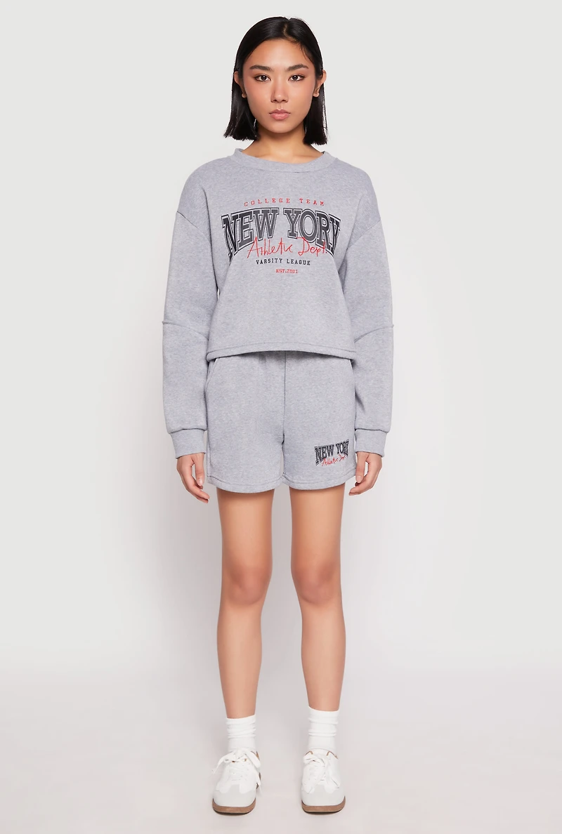 Womens New York Athletic Dept Sweatshorts, Grey,