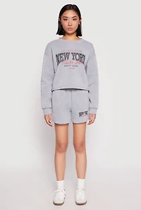 Womens New York Athletic Dept Sweatshorts, Grey,