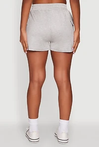 Womens Trendy Soft Knit Pull On Cargo Shorts, Grey, Size XL