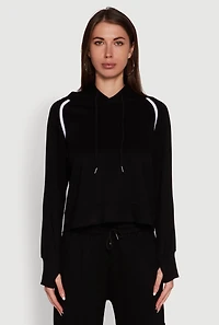 Womens Trendy Classic Fit Hoodie with Contrast Trim,