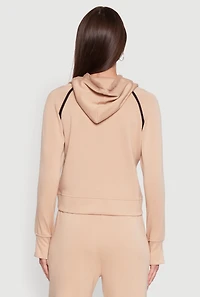 Womens Trendy Classic Fit Hoodie with Contrast Trim,
