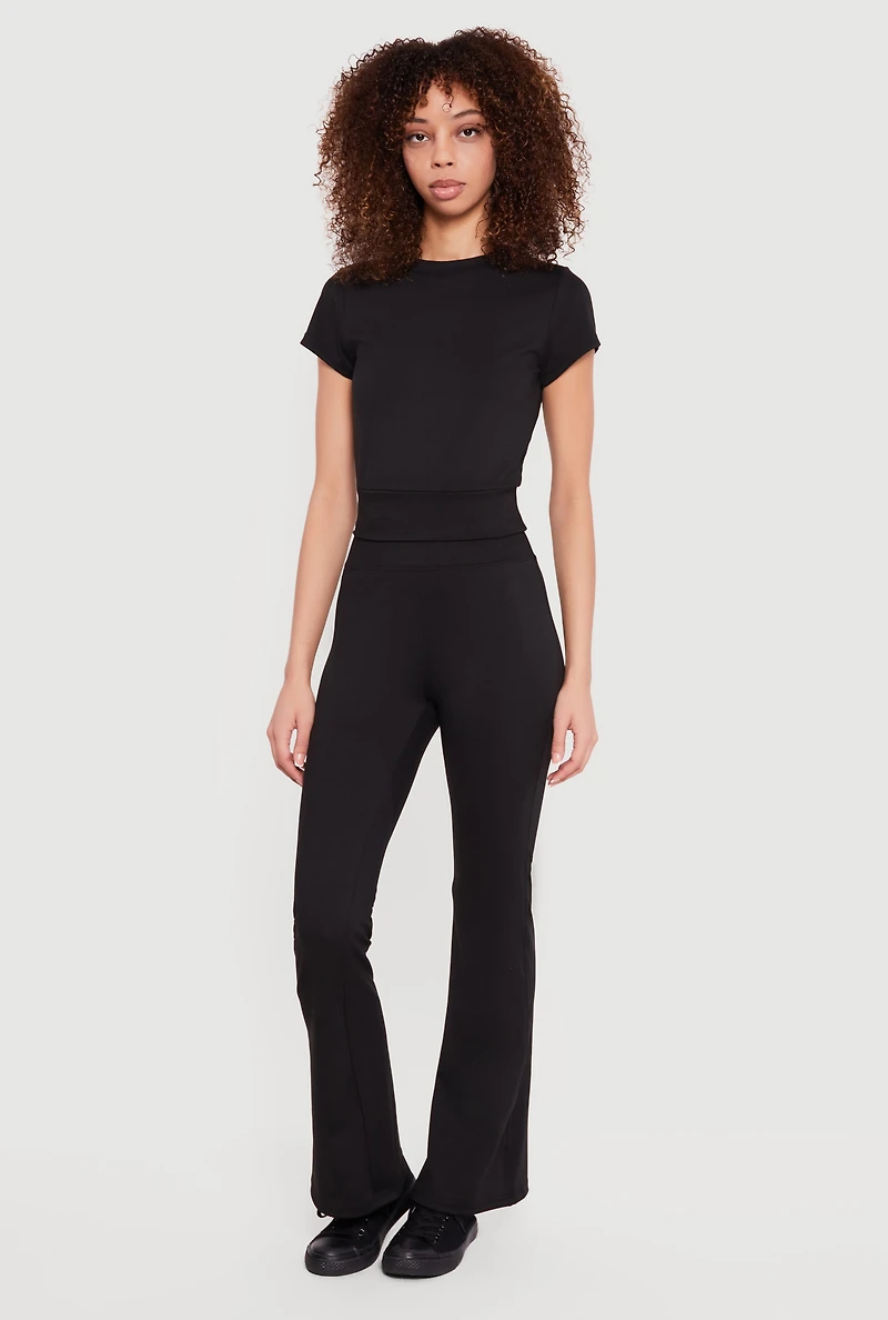 High Waisted Slim Bootcut Tummy Tucker Yoga Pants