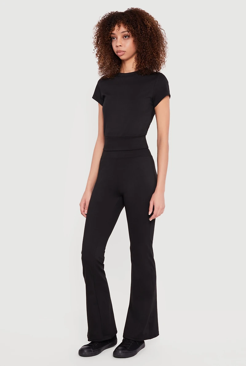High Waisted Slim Bootcut Tummy Tucker Yoga Pants