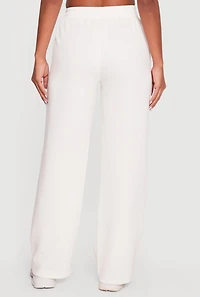 Solid Elastic Waist Pull On Sweatpants
