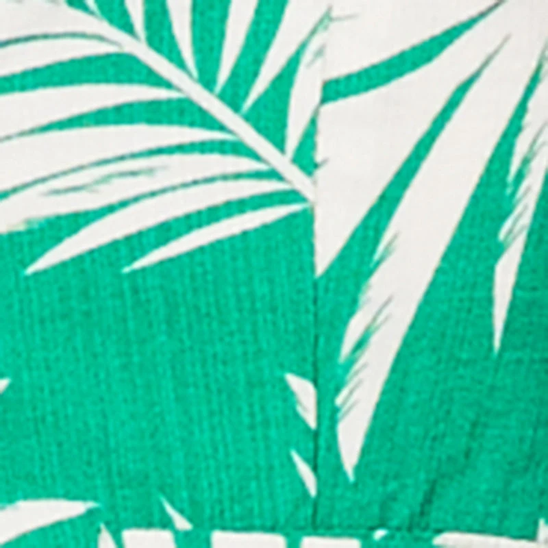 Leaf Print Wide Leg Casual Pants