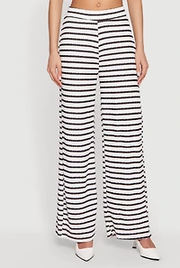 Striped Textured Knit Pull On Pants