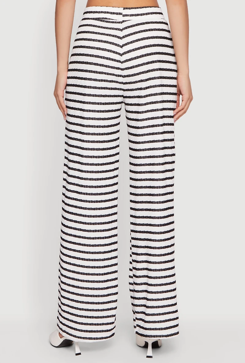 Striped Textured Knit Pull On Pants