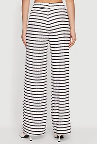 Striped Textured Knit Pull On Pants