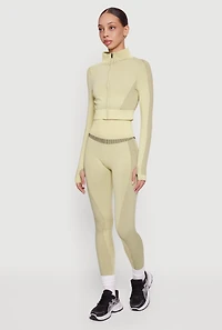 Striped Detail Seamless Cropped Active Jacket