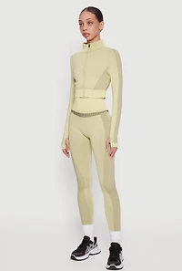 Striped Detail Seamless High Waisted Leggings