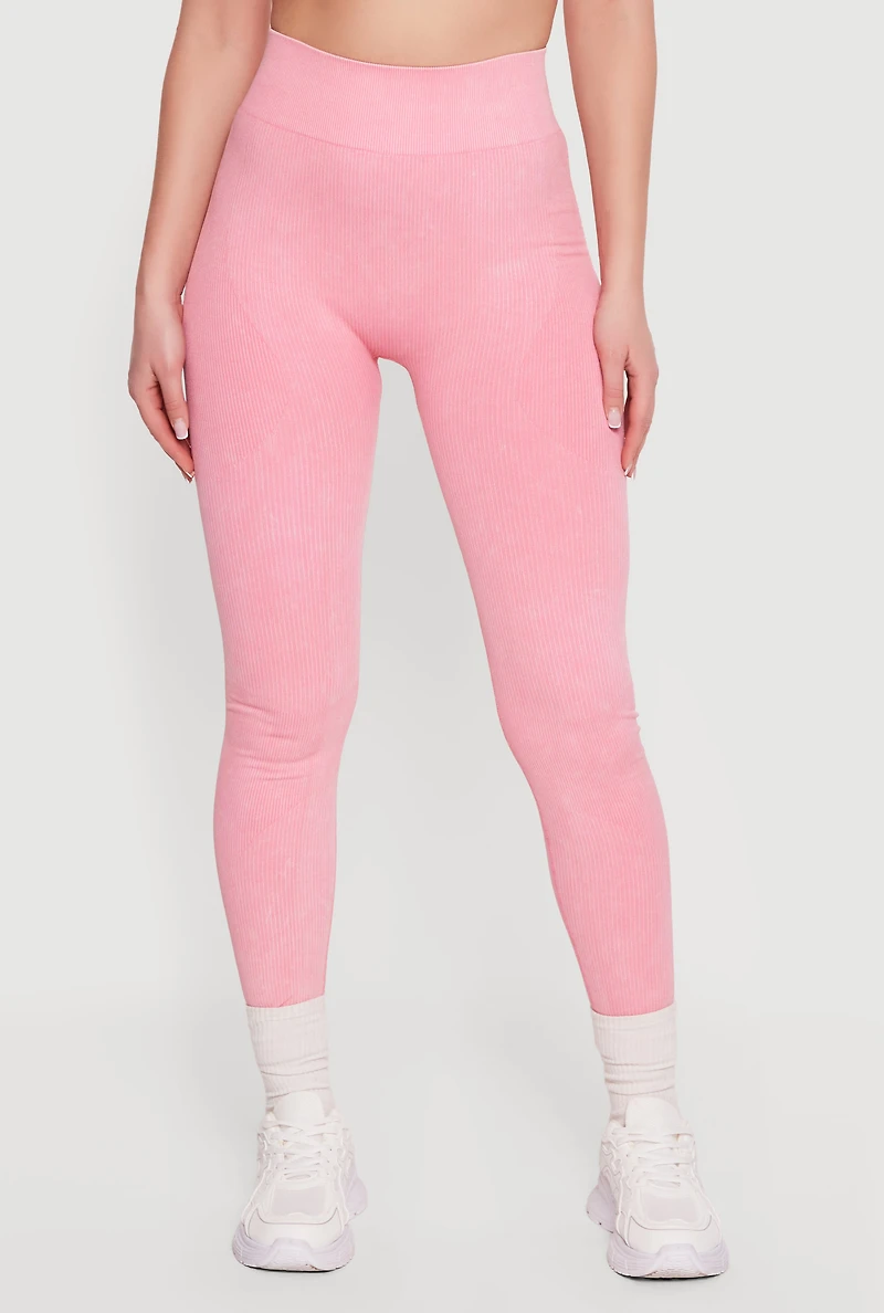 Compression Rib Seamless High Waisted Leggings