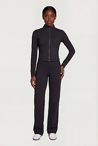 Criss Cross Waist Straight Leg Leggings