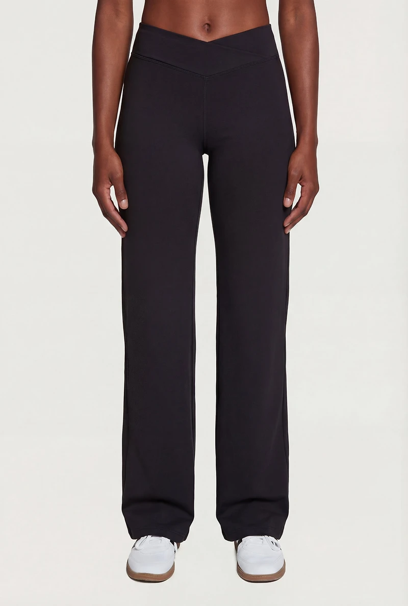 Criss Cross Waist Straight Leg Leggings