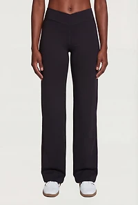 Criss Cross Waist Straight Leg Leggings