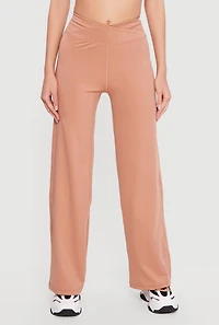 Criss Cross Waist Straight Leg Leggings