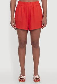 Crepe Knit High Waisted Shorts