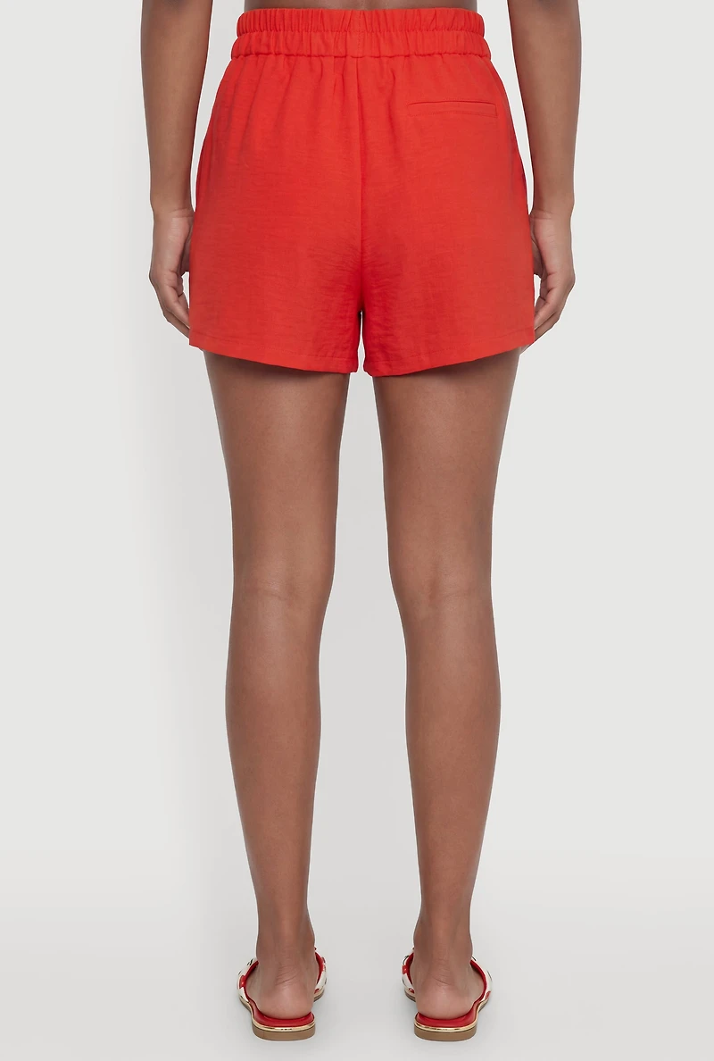 Crepe Knit High Waisted Shorts