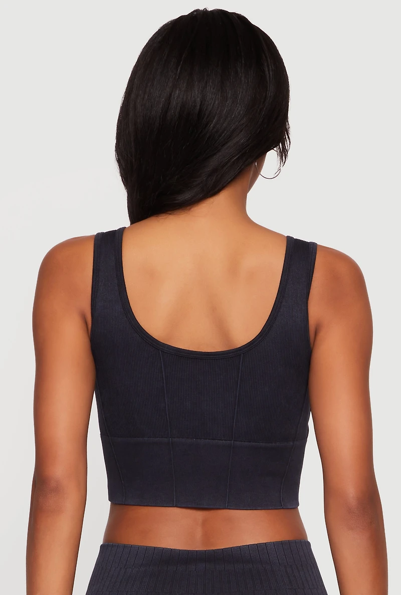 Acid Wash Seamless Cropped Tank Top